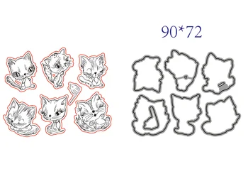 Animal Cat Transparent Silicone Rubber Stamp and Metal Die Sheet Cling Scrapbooking DIY Cute Pattern Photo Album