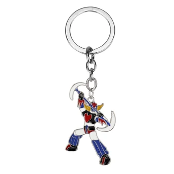 Anime Mazinger Z Metalo Keychain UFO Robotas Grendizer Logotipas Keychain Kaukė Pakabukas paketų prižiūrėtojų raktinę Automobilių Reikmenys Gerbėjų Dovana