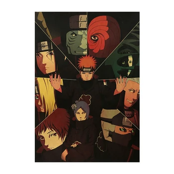 Anime Naruto Akatsuki Simbolių Derliaus Plakatas Kambario Dekoro Lipdukai, Plakatai, Sienų Dekoras Sienos Meno Kraftpopieris Sienų Lipdukai