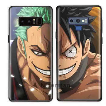 Anime One Piece Luffy Zoro Atveju, Samsung Galaxy S20 Ultra S10 5G S8 S9 Plus S10e S7 Pastaba 20 10 9 8 Juodas Silikoninis Telefono Coque