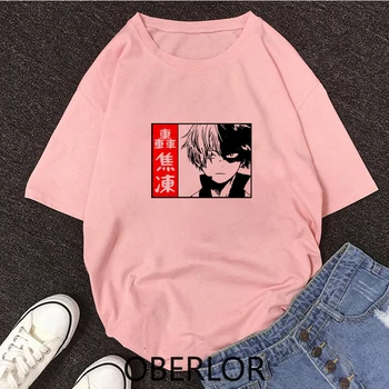 Anime Shoto Todoroki Mano Herojus Akademinės Bendruomenės T-Shirt, Derliaus Grafinis Marškinėlius Moterų Naujovė Streetwear Marškinėliai Homme Moterų Drabužiai
