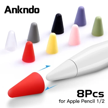 ANKNDO 8pcs Silikono Pakeisti Pieštukas Patarimas Atveju Plunksnų Apsaugine danga Odos Apple Pieštukas 1 2 Touchscreen, Stylus Pen