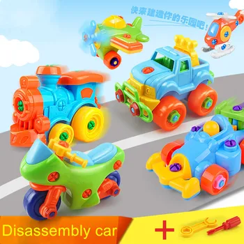 Ankstyvasis Ugdymas Švietimo Žaislai Vaikams Išardymas Automobilių Animacinių Filmų Gyvūnų Surinkti Blokai Rinkiniai Atsuktuvas Hex Veržle Odinas