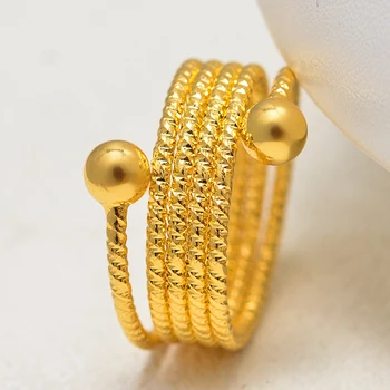 Annayoyo Dubajus Nemokamai Dydžio Žiedą Moteris/Mergina Aukso Spalvos Arabų Monetos Žiedas Metalo Papuošalai Artimųjų Rytų,Izraelio/Iraq/Omanas/Turkija Dovana