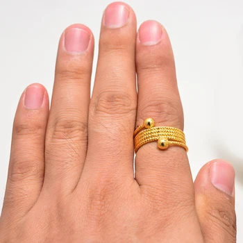 Annayoyo Dubajus Nemokamai Dydžio Žiedą Moteris/Mergina Aukso Spalvos Arabų Monetos Žiedas Metalo Papuošalai Artimųjų Rytų,Izraelio/Iraq/Omanas/Turkija Dovana