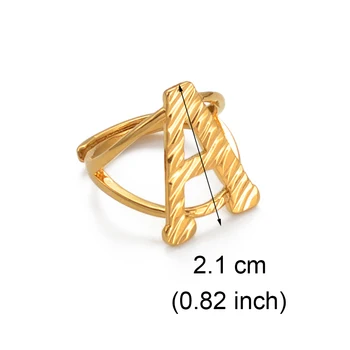Anniyo A-Z Raidės Žiedas Moterims Mergina Aukso Spalvos Afrikos Pradinio Žiedų Keičiamo Dydžio Anglų Papuošalai Abėcėlė Piršto Žiedą Arabų #241206