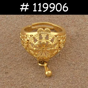 Anniyo Dubajus Vestuvinį Žiedą, Moterims, Merginos Ramadanas Artimuosiuose Rytuose Aukso Spalvos Arabų Nemokamai Žiedai Afrikos Juvelyrika Etiopijos Elementus #120006