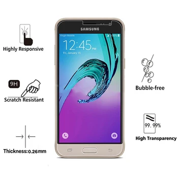 Apsaugos Stiklo Samsung Galaxy j3 skyrius J5 J7 J1 2016 Screen Protector, Grūdintas Stiklas Samsung A3 A5 A7 2017 9H Filmas