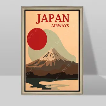 Apsilankykite Mount Fuji Japonijoje Kelionės Drobė Paveikslų, Senovinių Sienos Nuotraukas Kraft Plakatai Dengtos Sienų Lipdukai Namų Dekoravimo, Dovanų