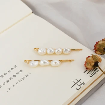 ASHIQI Natūralių gėlavandenių perlų plaukų clips, segtukai, aksesuarai moterims didmeninės juvelyrikos 2020 m.