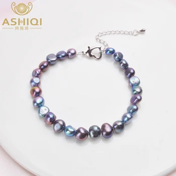 ASHIQI Originali Gamtos Baroko Perlas Apyrankės Baltos spalvos Gėlavandenių Perlų Papuošalai Dovana Moterims Mados Apyrankės