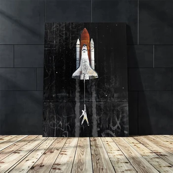 Astronautas Kosmose Drobės Tapybos Erdvę Augalų Plakatus Spausdina Sienos Grafiti Gatvės Meno Nuotrauką Kambarį Namų Dekoro Cuadros