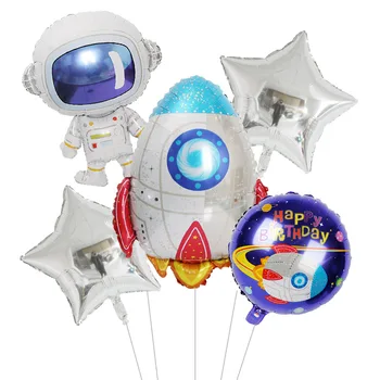 Astronautas Kosmose Šalies Astronautu Kosminis Laivas Balionai Folija Galaxy Sistema Temą Šalis Berniukas Vaikų Gimtadienio Dekoracijos