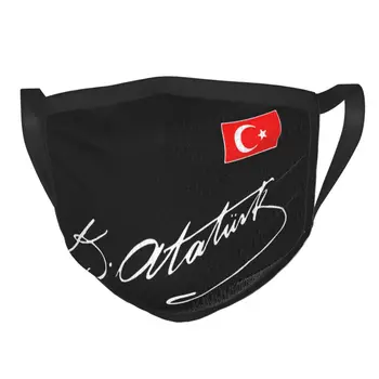 Ataturk Turkijos Vėliava Daugkartinio Naudojimo Veido Kaukė Turkijos Atatiurko Parašas Stabdžių Migla Apsauga Nuo Dulkių Kaukė, Apsauginis Dangtis Respiratorius Mufelinė