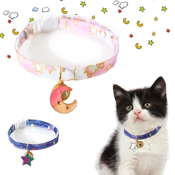 Atsiskyrusio Kačių Antkaklius su Bell Palydovai, Žvaigždžių Reguliuojamas Saugos Kačiukas Antkakliai su Mielas Pakabukas Kitty Augintiniai Pink & Blue