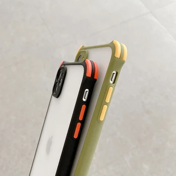 Atsparus smūgiams Apsaugos Objektyvo Telefono dėklas Skirtas iPhone 11 Pro Max 8 7 6 6s Plius Xr Xs Max X Xs SE 2020 Spalvos Silikono Aišku, galinis Dangtelis