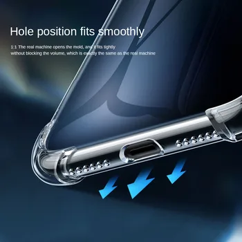 Atsparus smūgiams oro Pagalvė Telefono dėklas Skirtas iPhone 11 12 Pro XS Max 12 mini SE 2020 XR X 8 7 Plius TPU Minkštas Skaidraus Silikono Aišku, Padengti