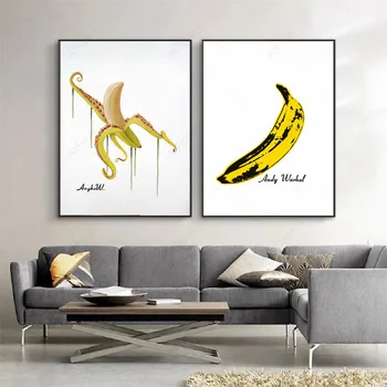 Atsparus Vandeniui Meno Drobė Spausdinti Plakato Populiarus Andy Warholas Bananų Tapybos Menas Spausdinti Sienų Dekoras Namuose Drobės Tapybos Sienos Neįrėminti