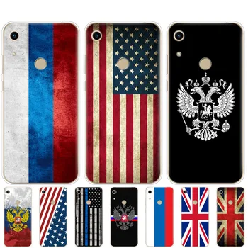 Atveju Huawei Honor 8A PRO 8C 8X 10 aš žaisti atveju Y5 Y6 Y7 Y9 2019 pro Geriausiose rusijos ir jav, didžiosios Britanijos vėliava herbas