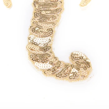 Aukso blizgučiai nėrinių dramblys medžiaga pasta gyvūnų drabužių atgal dekoratyvinis siuvinėjimas 