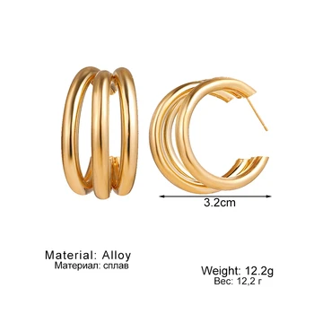 Aukso Didelis hoopas Auskarai korėjos Geometrijos Metalo Aukso Auskarai moterims, Moterų Retro Lašas Auskarai 2020 Tendencijos Mados Juvelyrika