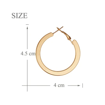 Aukso ir sidabro spalvos, Apvalus Hoopas auskarai Moterims 40mm Klasikinis ausies žiedai Žiedai, Vyriški, dovana fine jewelry didmeninė 2020 m.