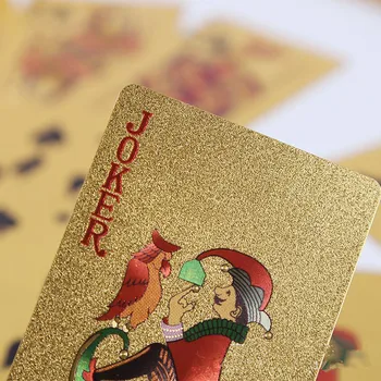 Aukso Kortų Kaladę aukso folija pokerio rinkinys Magic card 24K Aukso Plastiko folijos pokerio Patvarus, atsparus Vandeniui Kortų magija