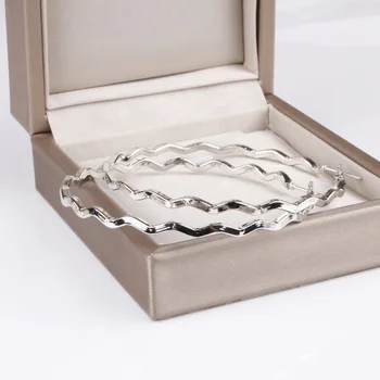 Aukso sidabro spalvos Didelis Apvalus 6cm banga Hoopas Auskarai Moterims, dovanų bižuterijos 2020 KARŠTO