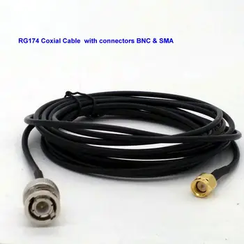 Aukštos kokybės 50 Omų RG174 RF Koaksialinis Kabelis Gryno Vario su BNC vyrų SMA male jungtys SDR Antenos kabelis 3 metrų, arba 6 man