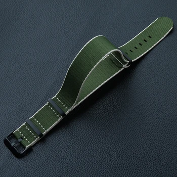 Aukštos Kokybės sėdynė dirželio Žiūrėti Dirželis 20mm 22mm Žiūrėti Apyrankę Dryžuotas Nato Dirželis Armijos Sporto Nailono Watchband