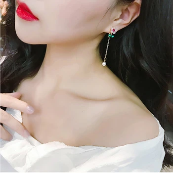 Auskarai moterų korėjos versija, naujas saldus temperamentas gėlių auskarai kutas ilgai švieži auskarai auskarai Moterų Auskarai