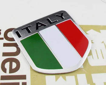 Auto automobilis, Aliuminio ITALIJA italijos Vėliava shield Emblema Lipdukas Lipdukas Ženklelis