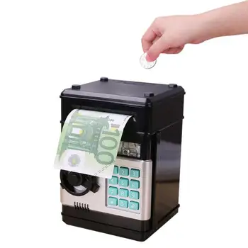 Automatinis Piggy Bank ATM Slaptažodį taupyklė Pinigų Monetų Taupymo Dėžutė BANKOMATŲ Banko seifo Indėlių Banknotų Vaikams Gimtadienio Dovana Dropship