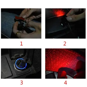Automobilinis USB LED Automobilių Atmosfera Aplinkos Star Light DJ RGB Spalvinga Muzikos Garso Lempos Kalėdų Interjero Dekoratyvinės Šviesos