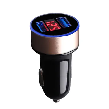 Automobilio Kroviklis 5V 3.1 Greitai Imti Dual USB LED Ekranas Cigarečių Degiklio Telefono Adapteris