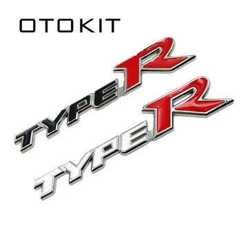 Automobilio Stilius 3D Metalų Lydinių Tipo R Typer Lipdukas Honda Miestas CR-V XR-V HR-V Accord TINKA Jazz Stream Crider Greiz CIVIC Spirior