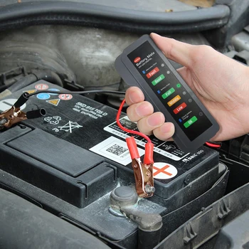 Automobilių Automatinis Baterijos Testeris Mini 12V Automobilio Akumuliatoriaus Testeris Automobilių Diagnostikos Įrankis Skaitmeninis Generatorius Testeris 6 LED Žibintai Ekranas