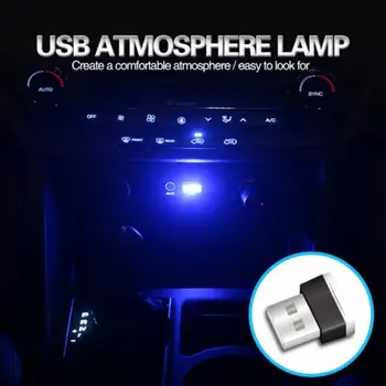 Automobilių Interjero USB Led Automobilių Šviesos 5 V/0.5-3A USB LED Modeliavimo Lengvųjų Automobilių Dekoratyvinės Lempos USB Šviesos (7 Rūšių Šviesos Spalvų)