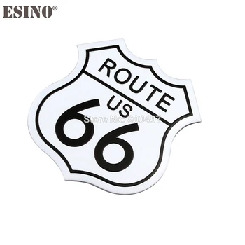 Automobilių Kėbulo JAV Route 66 Autostrada Pasirašyti 3D Metalas Chrome 