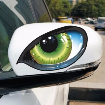Automobilių Lipdukai, 3D Stereo Atspindintis Katės Akis, Automobilių Lipdukas Kūrybos galinio vaizdo Veidrodis Decal Universalus Akis Lipdukai