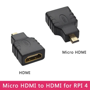 Aviečių Pi HDMI Konverteris Micro HDMI į HDMI už Aviečių Pi 4 B& Mini HDMI į HDMI Adapteris RPI Nulis Nulis W Vyras vyro