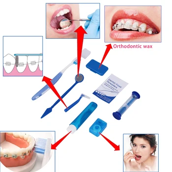 Azdent Ortodontinis Prekių Rinkinys, Ortodontinis dantų Šepetėlis Ortodontinis dantų šepetėlis skirtas valyti breketus
