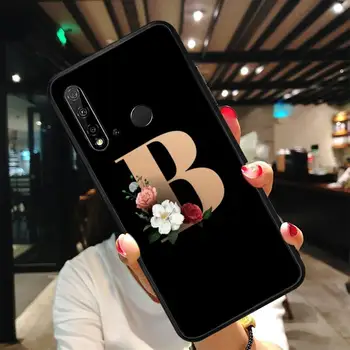 Babaite Gėlių Vardo Raidė, Bijūnas Inicialai Telefoną Atveju Huawei P20 30 Pro P20 30 lite P smart Z Y5 Y6 Y7 Y9 Premjero 2019