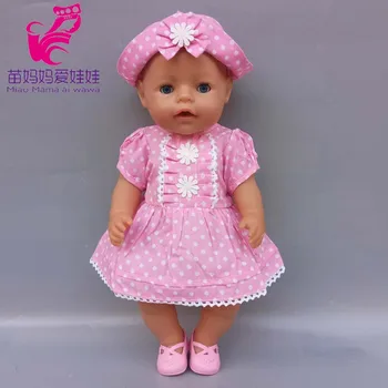 Baby Doll Suknelė+ Apatiniai + Lankas Skrybėlė 18 Colių Mergina Lėlės Rožinė Suknelė