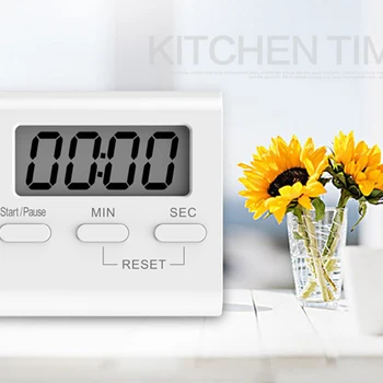 Baltas Mini Elektroninių Didelis LCD Skaitmeninis Virtuvės Laikmatis, Laikrodis, Atbulinis Skaičiavimas Kartą Garsiai Signalizacijos Namų Orkaitėje Kepimo Įrankiai, Reikmenys