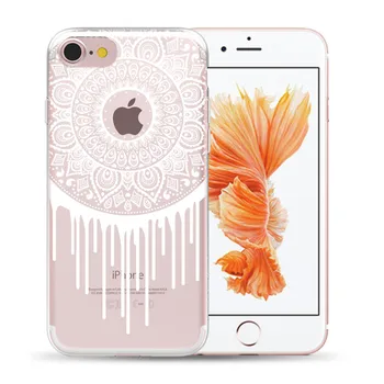 Baltos spalvos Seksuali Nėrinių Gėlių Minkštos TPU Padengti Atveju iPhone, 11 Pro Max X XS MAX XR 5 5S SE 6S 6 7 8 Plius 