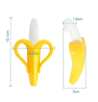 Bananų Formos Saugus Krapinėjimas Teether Kūdikių Silikono Mokymo dantų šepetėlį BPA Free Bananų Kramtyti Žiedas Silikoninis Kramtyti Dantų Priežiūros Toot