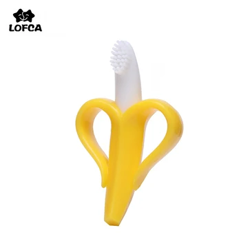 Bananų Formos Saugus Krapinėjimas Teether Kūdikių Silikono Mokymo dantų šepetėlį BPA Free Bananų Kramtyti Žiedas Silikoninis Kramtyti Dantų Priežiūros Toot