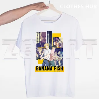 Bananų Žuvų Tshirts Vyrų Mados Vasaros marškinėliai Marškinėlius Hip-Hop Mergina Išspausdintas Viršų Tees streetwear Harajuku Juokinga