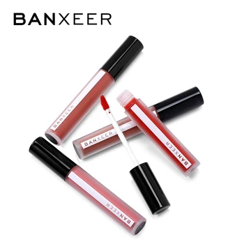 BANXEER Lipgloss 8 Spalvos Matinis Skysti Lūpų dažai, Lūpų Makiažas Kosmetikos Nude Spalvos Seksuali Raudonos spalvos Vandeniui Lūpų Blizgesys Lūpų Atspalvis Moterims